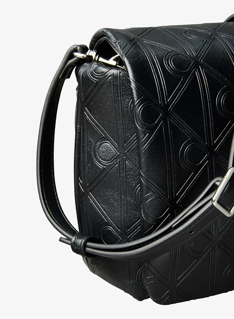 CALVIN KLEIN  Puffer Emblem Logo Flap Crossbody Bag for Women | Best Price UAE